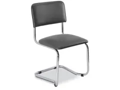 Bezoekersstoel,Vrijzwaaiend Ronde Buis Verchroomd