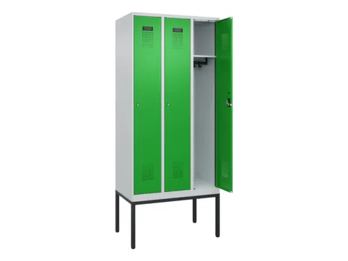 locker,HxBxD 2120x900x500mm,3vak,vak B 300mm,cil.-slot,voetonderstel