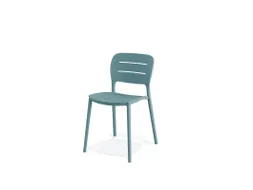Outdoor bezoekersstoel,4voeten blauw,rug PP blauw