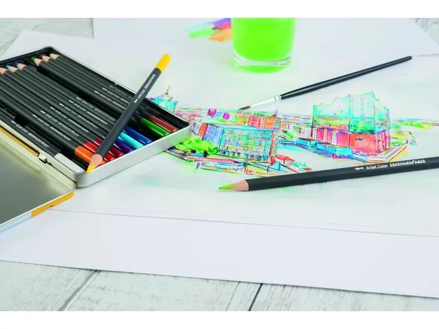 Aquarelpotlood Eberhard Faber Artist color metaaletui a 12 stuks