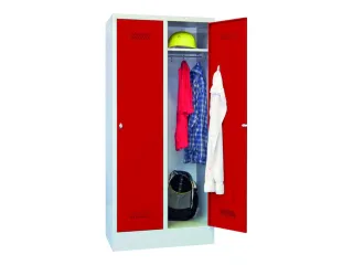locker,HxBxD 1850x800x500mm,2vak,vak B 400mm,RAL7035,front RAL3000 - 3