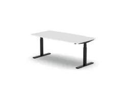 Elektrisch ihv Vergadertafel Vatvorm 1800x800mm Zwart+ Wit Blad