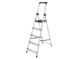 Huishoudtrap BRASQ 5 treden aluminium SLA500 zilver