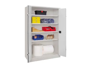 Ruime Vouwdeurkast 1950x1200x400mm 4legborden Ral7035 Front Ral7035 - 1
