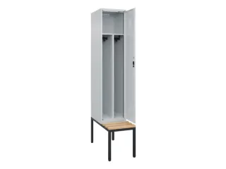 locker met bank,voor scheiding van kleding,HxBxD 2120x400x815mm,1vak - 1