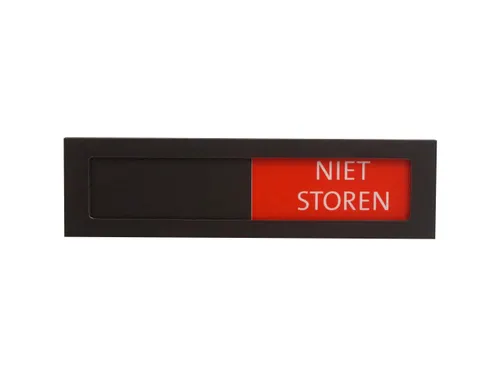 Premium Schuifbord Zwart Niet Storen Groen Rood 150x40mm