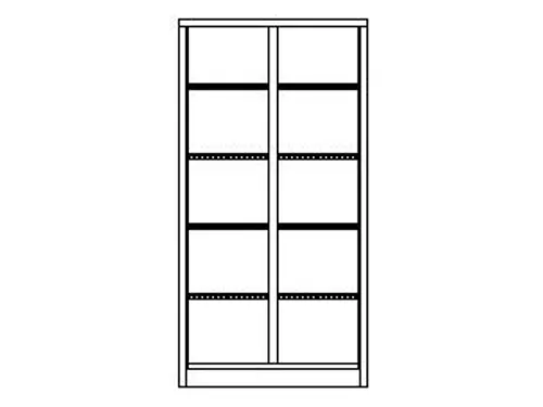 Materiaalkast 1950x1040x630mm Scheidingswand 8legborden Lichtgrijs
