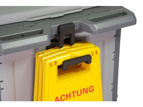 Reinigingswagen,2Kasten,2-4Zakhouders,2Mopemmers,4X6L Emmer