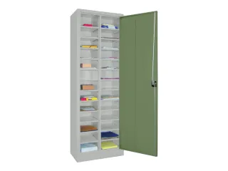 Postsorteerkast 1950x640x400mm 2x13vakken 1deur Ral7035 Front Ral6011 - 1