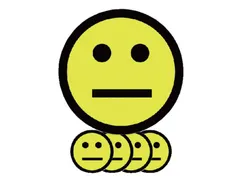 Magneet smiley 25mm emotie neutraal geel 5 stuks