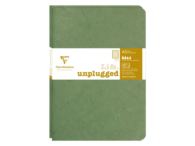 Schrift Clairefontaine A5 lijn 96 pagina's 90gr groen seal à 2 stuks
