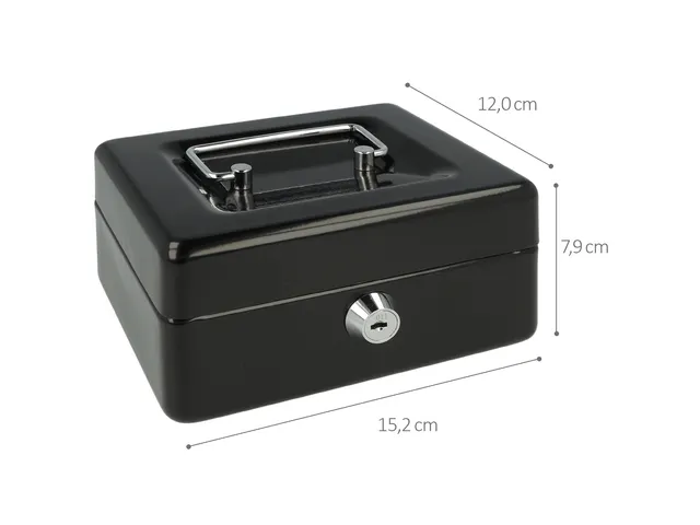Coffret à monnaie westcott 152x120x79mm noir, insert en plastique ave