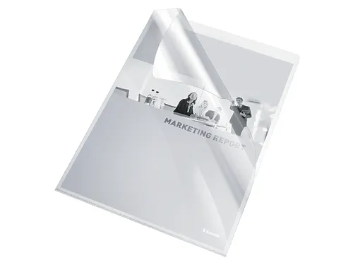 Insteekmap L-model Esselte standaard copy safe 0.11mm PP A4 transparan
