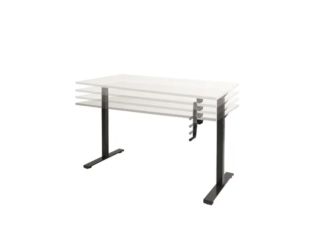 Bureau Assis-Debout Dextro Slinger Pied-T 140x80 Honey Castello Blanc