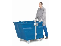 PE-kiepbak,HxLxB 900x1360x1160mm,0,8m³,draagverm. 400kg,blauw,Wielen