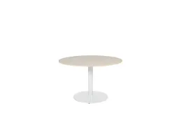 Linesto Vergadertafel Vaste Hoogte 120cm Rond Robson Eiken 25mm Wit