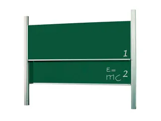 Schoolbord Dubbelvlaksbord 120x300cm Kolom Krijtbord Groen Emaille - 1