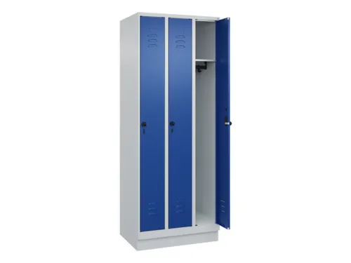 locker,HxBxD 1950x750x500mm,3vak,vak B 250mm,draaigrendel,sokkel
