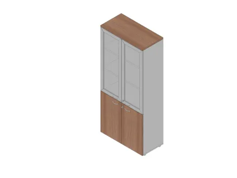 Vitrinekast 2000X900X450Mm Glazen Deuren 4X Vloer Aluminium Canaletto