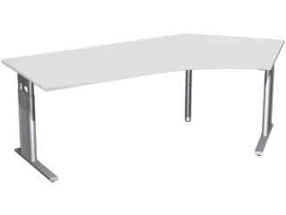 In hoogte verstelbaar hoekbureau 680-820x2166x1130mm lichtgrijs zilver - 1