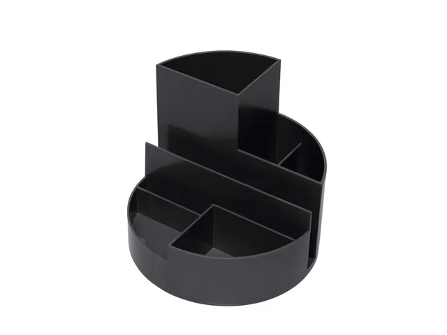 Pennenkoker MAUL roundbox 7 vakken Ø140x125mm zwart