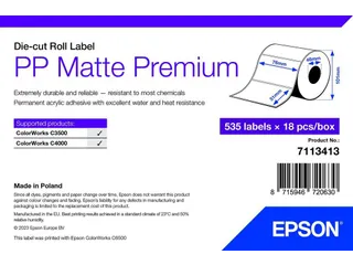 Epson 7113413, Wit, Zelfklevend printerlabel, Gestanste etiket, Rol, I - 1