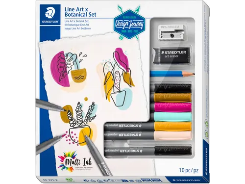 Line Art x Botanical Set, set van 10 stuks