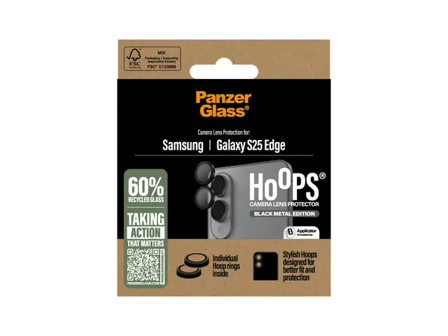 PanzerGlass Hoops Camera Lens Protector Black Samsung S25 Edge, S