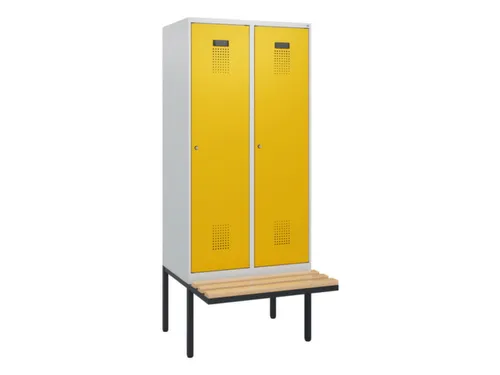 locker met bank,HxBxD 1950x800x815mm,2vak,vak B 400mm,cilinderslot