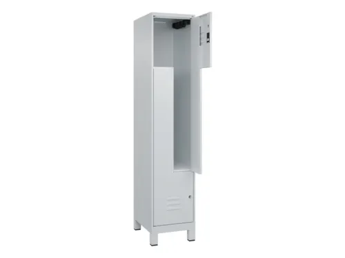 Z-garderobekast,HxBxD 1950x400x500mm,vak B 200/400mm,cil.-slot,voeten
