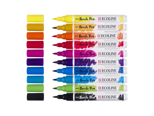 Brushpen Talens Ecoline set à 10 stuks primair