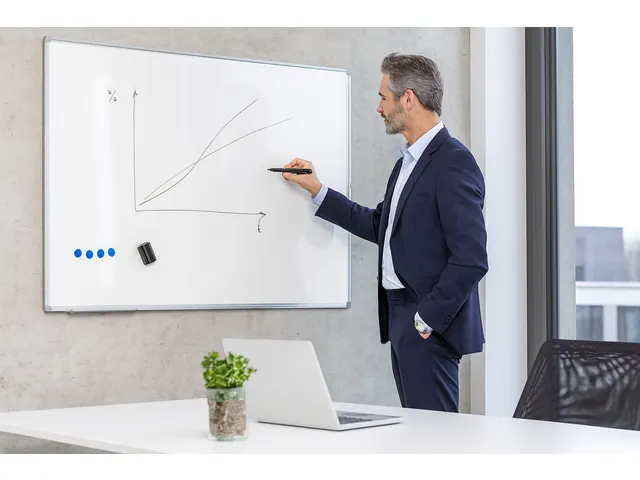 Tableau blanc 60x90cm Acier laqué avec kit de démarrage