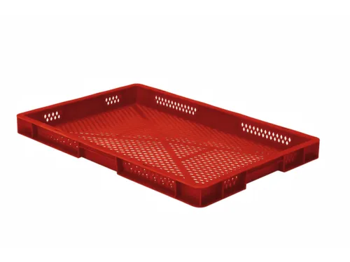 Euronorm-stapelbak 9.5l 50x600x400mm Wanden/bodem Opengewerkt Rood