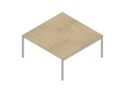 In hoogte verstelbare benchtafel,HxBxD 680-760x1600x1600mm,blad eiken
