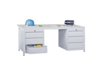 Werkplaatsbureau Bxdxh 1700x800x720mm 6laden Ral7035 Front Ral7035