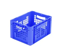 Euronorm Stapelkrat Pp 220x400x300mm Wanden/bodem Open Blauw 21l