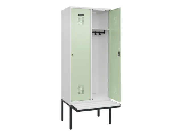 locker met bank,HxBxD 2120x800x815mm,2vak,vak B 400mm,cilinderslot