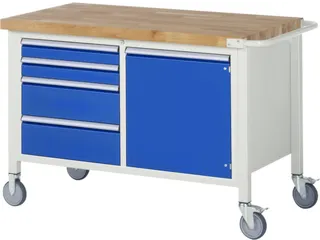 Werkbank 880x1250x700mm Beukenhouten Werkblad 4laden Kast - 1