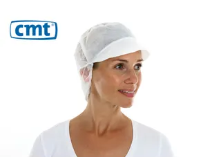 PPnw pet met klep en haaropvang wit 'snood cap' 1000 Stuks - 2