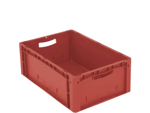Euronorm Stapelkrat Pp 220x600x400mm Wanden/bodem Gesloten Rood 44l