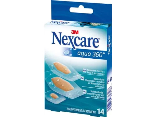 3M Aqua Clear Waterproof Pleister 360° 14 stuks Assorti
