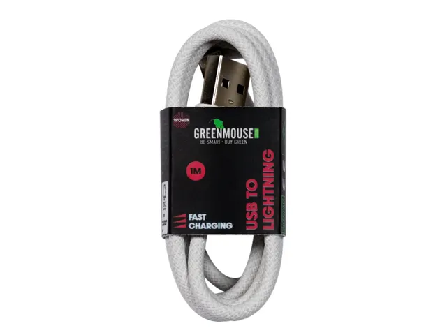 Kabel Green Mouse USB-A to Lightning data Woven 1m blisterverpakking