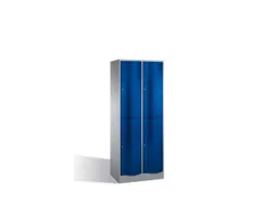 lockerkast,HxBxD 1950x770x640mm,2x2vakken,romp RAL7021,front RAL5010