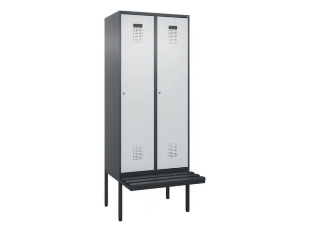 locker met bank,voor scheiding van kleding,HxBxD 2120x800x815mm,2vak