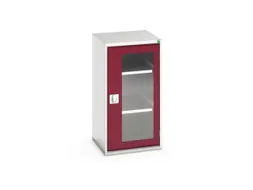 vitrinekast 1000x525x550mm 2xStalen bodem romp RAL7035 front RAL3004