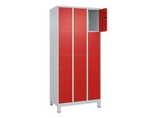 lockerkast,HxBxD 1950x900x500mm,3x4vakken,vak B 300mm,cil.-slot,voeten - 1
