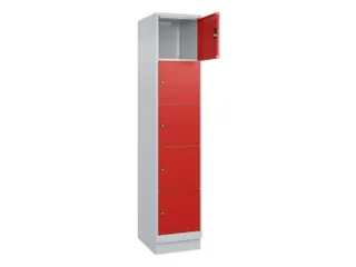 lockerkast,HxBxD 1950x400x500mm,1x5vakken,vak B 400mm,cil.-slot,sokkel - 1
