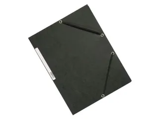 Elastomap A4 Met 3 Kleppen Karton Zwart Voor 200 Vel Pak 10 Stuks - 3