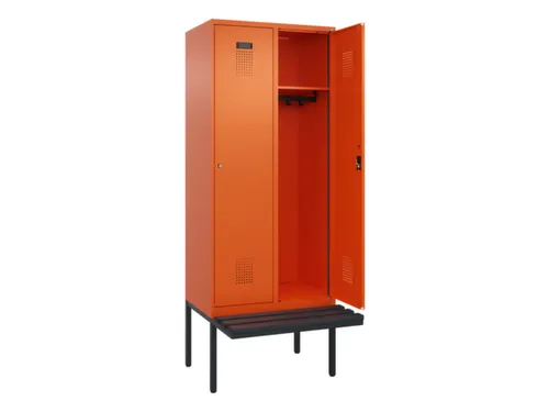 locker met bank,HxBxD 2120x800x815mm,2vak,vak B 400mm,cilinderslot