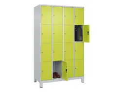 lockerkast,HxBxD 1950x1200x500mm,4x4vakken,vak B 300mm,cil.-slot